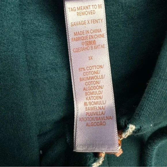 Savage X Fenty Hooded Jumpsuit Hunter Green Teal One Piece Cotton Size 3X - Picture 13 of 14